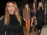 Abbey Clancy looks effortlessly chic in a black dress as she joins her look-a-like daughter Sophia and her sister Elle on a festive night out