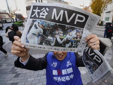 Shohei Ohtani's fourth MVP award sparks celebrations in Japan