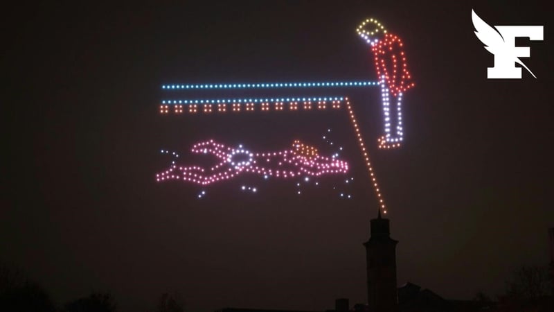 Des centaines de drones recréent des œuvres de David Hockney dans le ciel