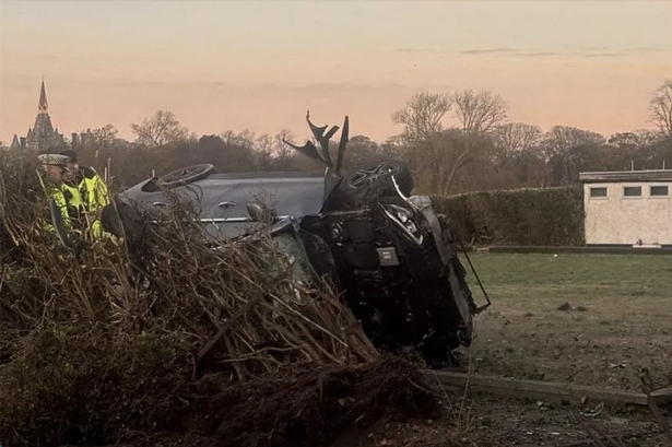Man charged after car flips onto roof in horror Edinburgh crash