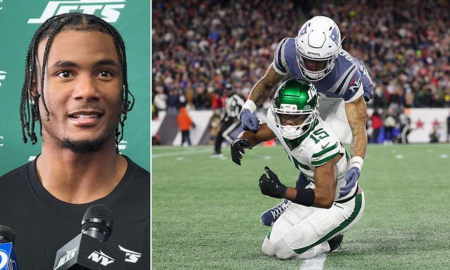 Furious Jets fans blast new receiver Adonai Mitchell after shocking errors in debut against Patriots