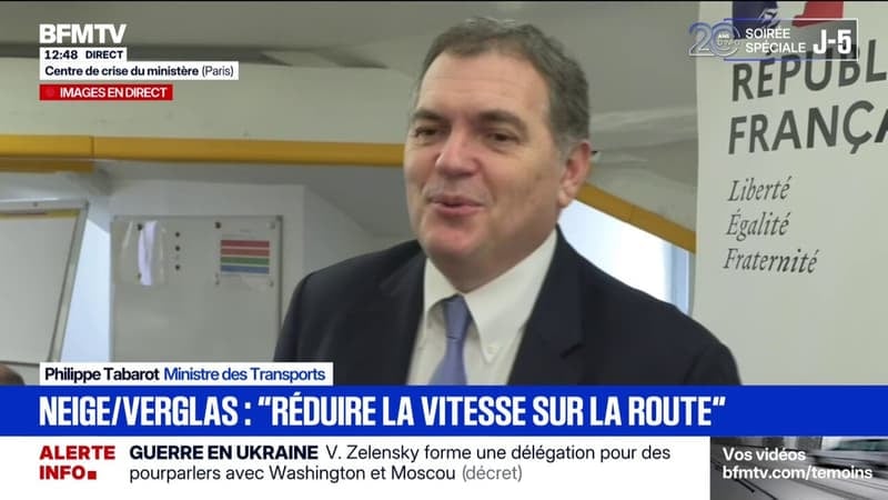 Neige-verglas: Philippe Tabarot, ministre des Transports, "appelle à la prudence"
