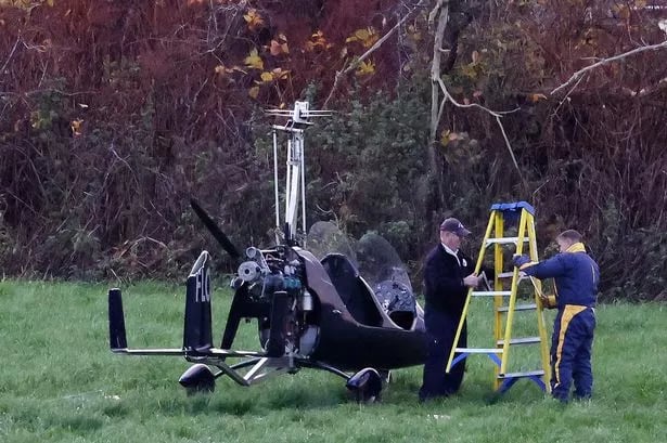 Shock as helicopter crash lands in field after 'falling from sky'