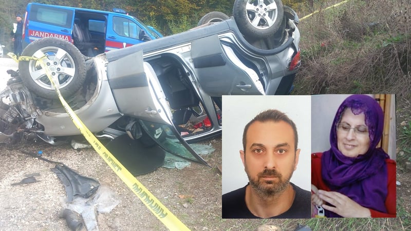 Şarampole uçan araç anne ve oğluna mezar oldu