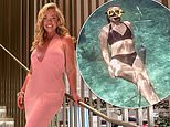 Josie Gibson shows off her impressive 5st weight-loss in a plunging pink dress before slipping into a bikini to go snorkelling during lavish Caribbean cruise