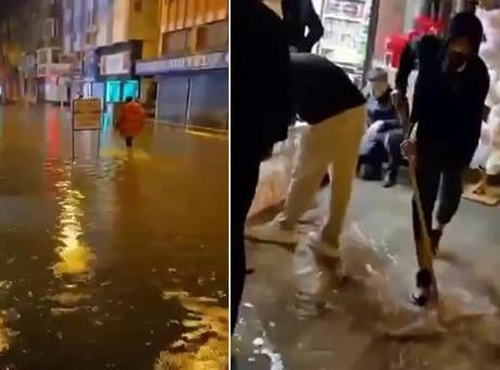 Hatay'ı sağanak vurdu: Cadde ve yollar göle döndü, bazı iş yerlerini su bastı