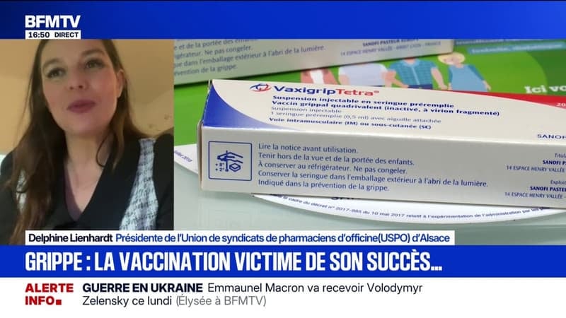 Réapprovisionnement de vaccins contre la grippe: "Progressivement c'est bien, mais il faut aussi que ce soit rapidement", alerte Delphine Lienhardt (USPO d'Alsace)