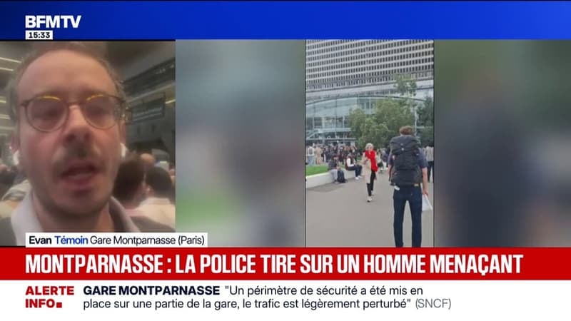 "Il y a eu un mouvement de foule", explique Evan, témoin de l'incident à la gare Montparnasse