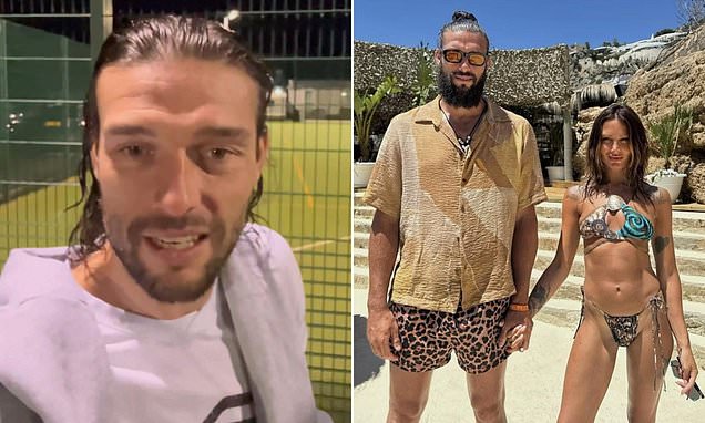 Andy Carroll smashes first-half hat trick for non-league team Dagenham & Redbridge after returning to England from France with girlfriend Lou Teasdale