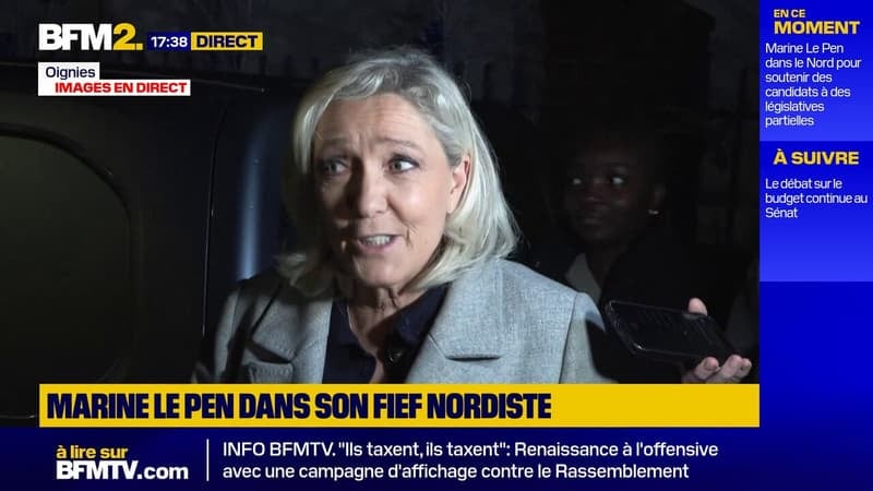 "Je trouve ça étrange": Marine Le Pen réagit à l'affiche de campagne du parti Renaissance à l'encontre du Rassemblement national