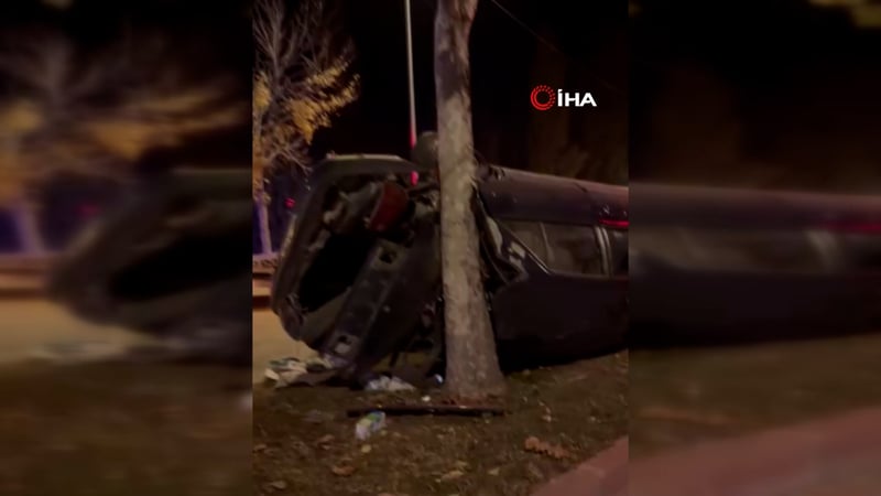 Kırşehir’de kaldırıma çarpan otomobil takla attı: 1 yaralı