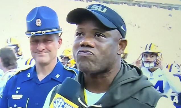 LSU coach Frank Wilson left on brink of tears during emotional TV interview after first win
