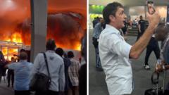 'Huge columns of smoke': BBC at the scene of fire at COP30