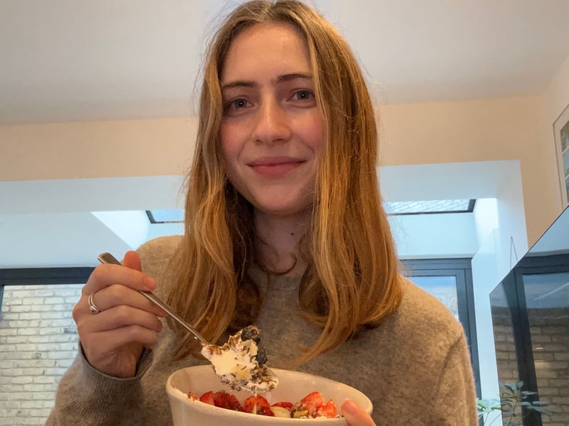 I eat the same high-protein, high-fiber breakfast every morning. It takes 2 minutes to make and never gets boring.