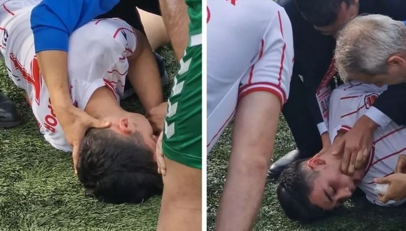 Sahada korku dolu anlar! Bilincini kaybetti...