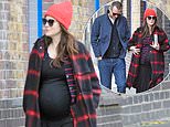 A Christmas miracle for Lady Mary? Downton Abbey's Michelle Dockery spotted heading out on a lunch date with her husband - and a blossoming baby bump