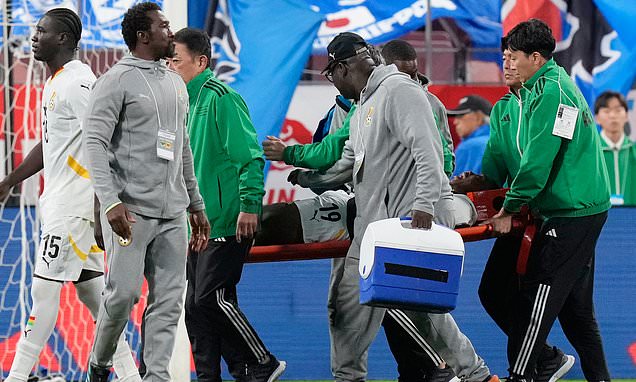 Ghana star rushed to hospital after suffering gruesome injury during defeat by Japan - as boss provides update