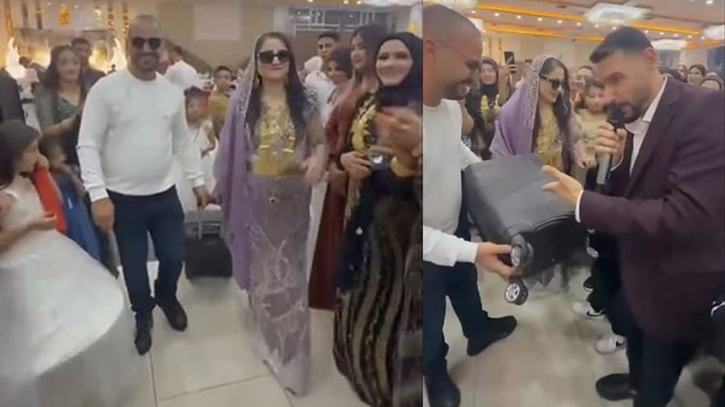 Düğüne getirilen valizden çıkanlar herkesi şaşırttı