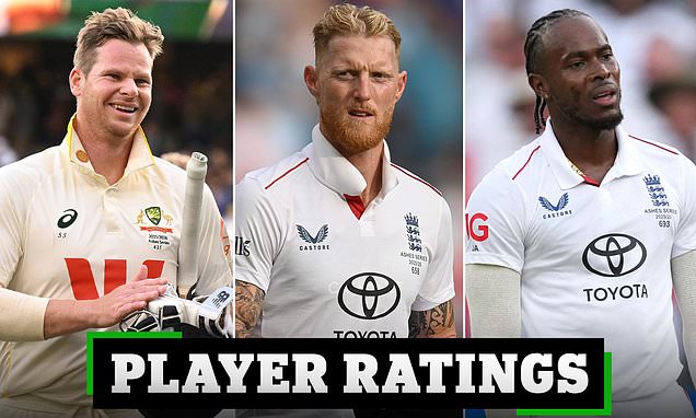 Ashes first Test ratings: The England star handed ZERO who has one Test to save his career - and the Australia hero who almost scored the perfect ten