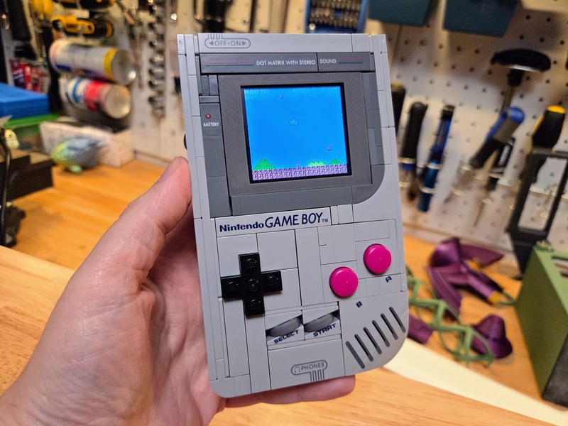 Surprise: The BrickBoy kit for the Lego Game Boy uses floating magnets instead of switches