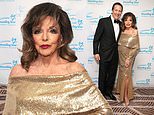 Dame Joan Collins, 92, displays her age-defying looks as she joins her husband Percy Gibson, 60, at The Shooting Star Ball in London