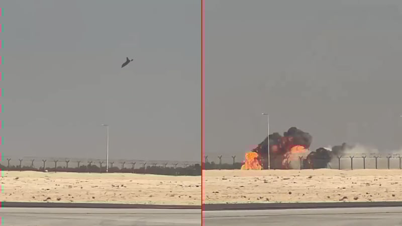Hava gösterisi faciaya dönüştü: Dubai'de savaş uçağı yere çakıldı