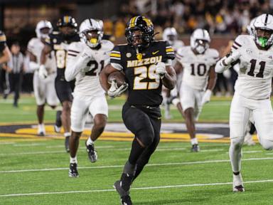 Hardy rushes for career-best 300 yards, 3 TD to help Missouri beat Mississippi State 49-24