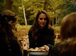 Kate gets back to nature as she bakes bread on a campfire and plays with children in blissful video tribute to autumn