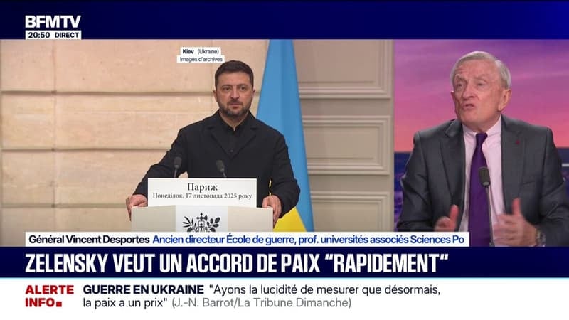 Ukraine: "Volodymyr Zelensky veut la paix depuis très longtemps, celui qui ne la veut pas, c'est Vladimir Poutine", déclare le général Vincent Desportes, ancien directeur de l'École de guerre