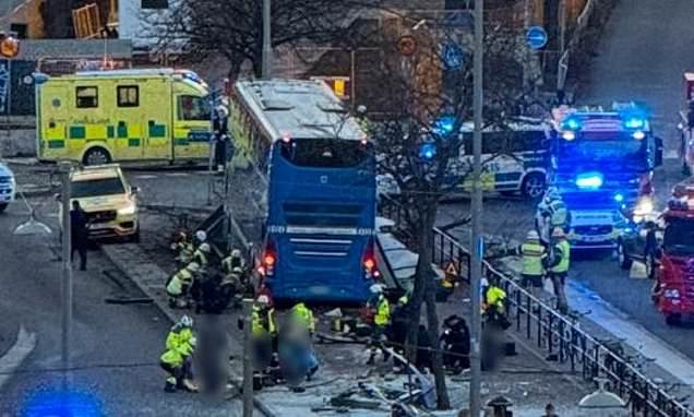 Several people killed as bus crashes into bus shelter in Sweden