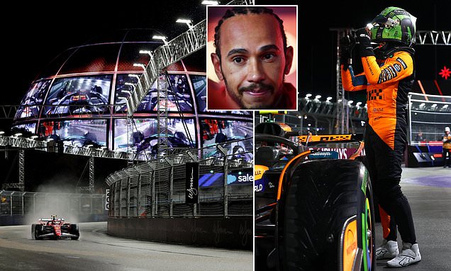Lando Norris secures pole at Las Vegas Grand Prix as Lewis Hamilton suffers humiliation in Sin City