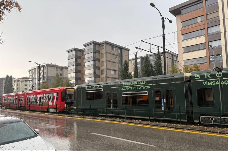 Antep'te tramvaya yıldırım isabet etti