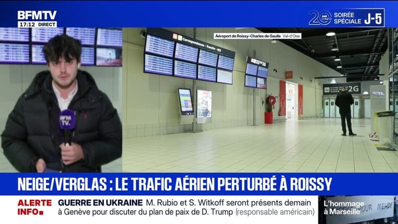 Neige-Verglas: le trafic aérien est perturbé à l'aéroport de Paris-Charles de Gaulle