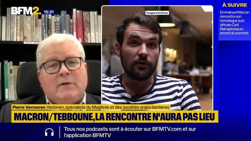 La rencontre Macron/Tebboune n'aura pas lieu: "C'est peut-être un peu prématuré. [...] Les conditions ne sont pas encore réunies", dit Pierre Vermeren, historien