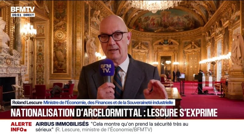 Nationalisation d'ArcelorMittal: "Ce n'est pas avec une formule magique qu’on va sauver l’acier français", estime Roland Lescure, ministre de l'Économie