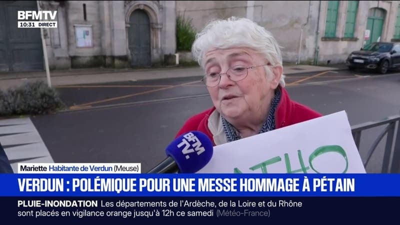 "Catho mais pas facho": Mariette, une habitante de Verdun, manifeste contre la messe en hommage au maréchal Pétain