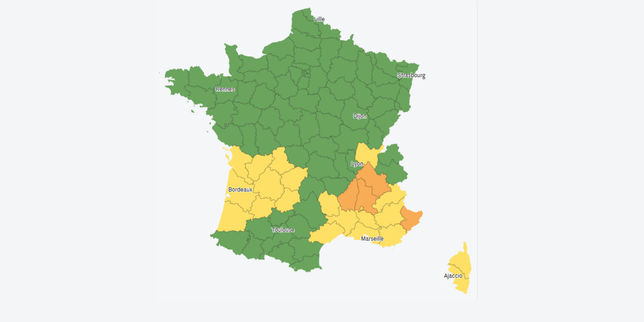 La Drôme, l’Ardèche, l’Isère et les Alpes-Maritimes en vigilance orange pluie-inondation dimanche
