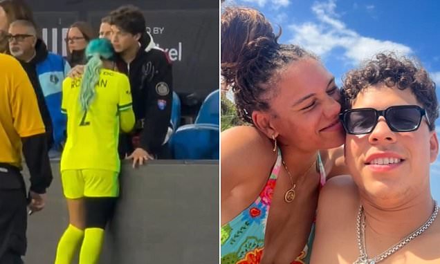 Heartwarming moment tennis star Ben Shelton comforts crying girlfriend Trinity Rodman after soccer championship loss