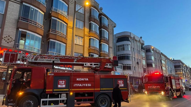 Kulu’da apartmanda yangın çıktı