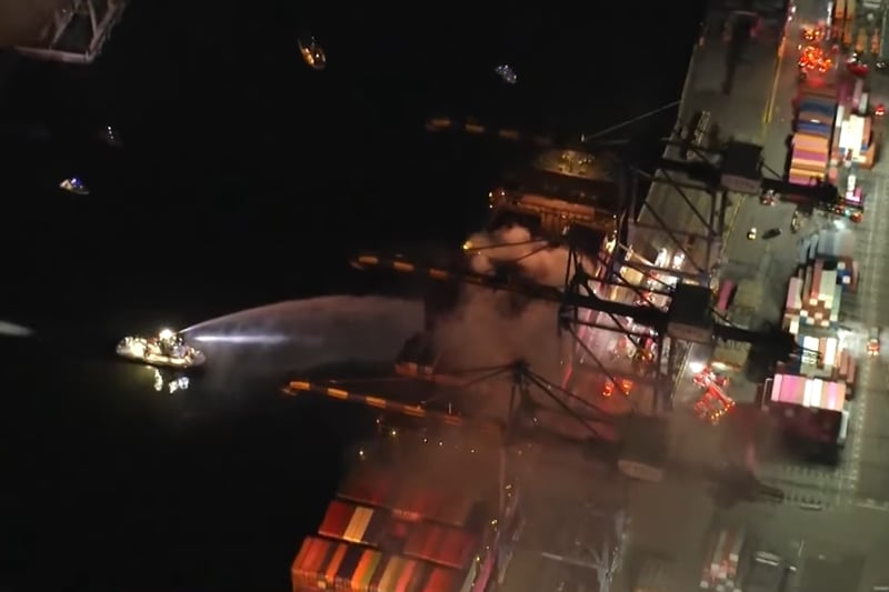 Crew evacuated safely after explosion ignites fire on ship at Los Angeles port