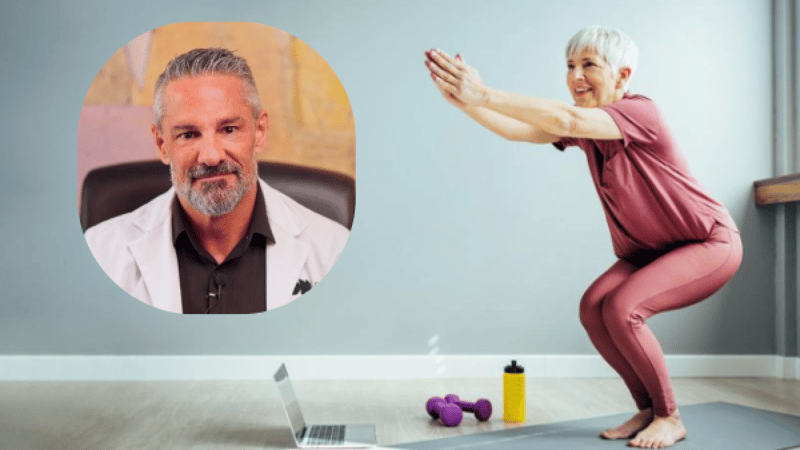 David Céspedes, médico experto en longevidad: “Diez sentadillas cada 45 minutos equivalen a 10.000 pasos diarios”