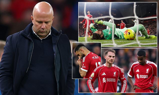 Arne Slot takes blame for Liverpool's dismal form as champions record EIGHTH defeat in 11 games: 'I should look at myself'