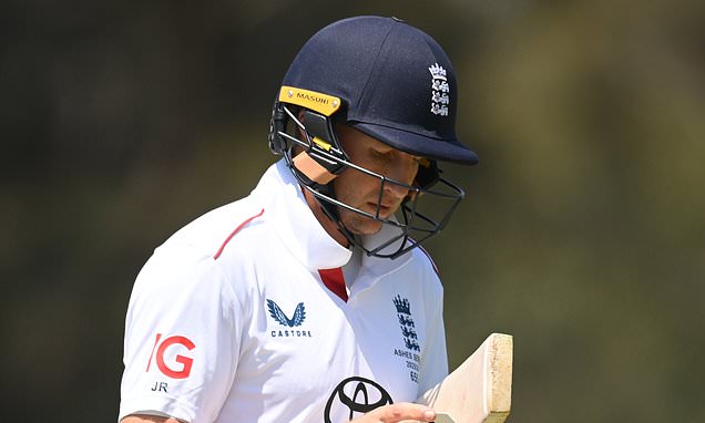 Joe Root and Harry Brook FAIL in pre-Ashes warm-up in worrying signs for England - as former Australia coach Darren Lehmann becomes latest Aussie to aim dig at Ben Stokes' side
