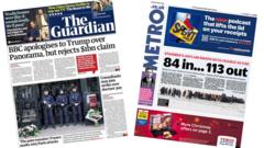 The Papers: 'BBC's apology to Trump' and '84 in, 113 out' on migrants deal