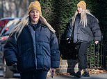 Ellie Goulding strolls in west London wearing padded £2,950 Miu Miu jacket... but is it to hide some 'good news' for her and boyfriend Beau Minniear?