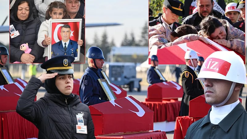 Türkiye şehitlerini uğurladı!  Şehit astsubayın eşinden oğluna: Başını dik tut, senin baban kahraman!