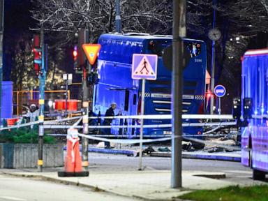 Bus crashes into a bus stop in Stockholm and causes fatalities, police say
