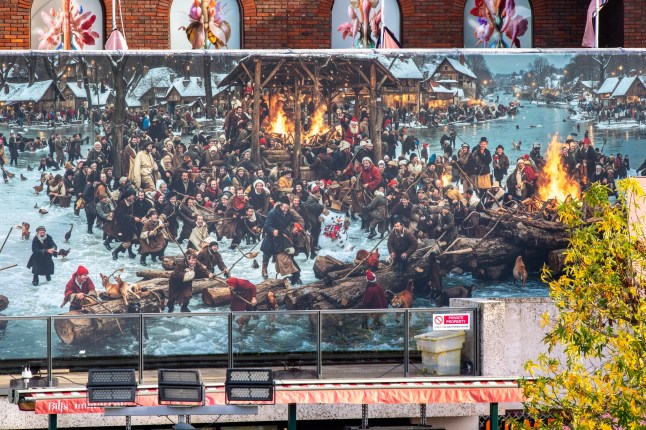 Bizarre mural ripped down after dozens of shoppers complained about it