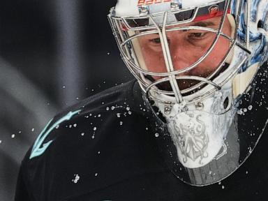 Grubauer stops all 19 shots in relief as the Kraken beat the Sharks 4-1