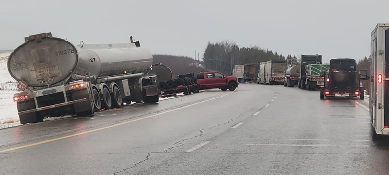 RCMP warn to stay off Highway 63 as freezing rain causes crashes, traffic standstill